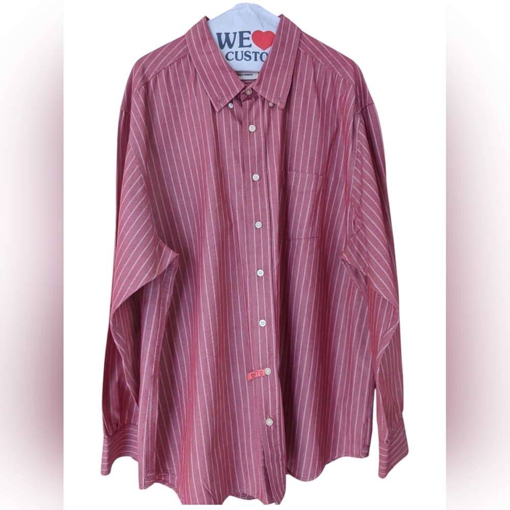 Old Navy Men's Red Pinstripe Button Down Shirt XXL